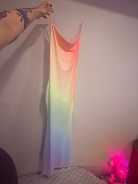Ombre pastel rainbow long dress